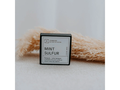 Symbiosis Mint Sulfur – tuhý šampuk s přírodní sírou, 60 g